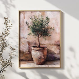 Vintage Olive Tree Still Life Print: Mediterranean Botanical Art (Digital File)