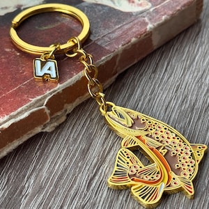 Brown Trout Keychain: Golden Fly Fishing Gift