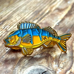Yellow Perch Metal Pin – Fisherman Gift, Enamel Fishing Badge, Angler Lapel Pin