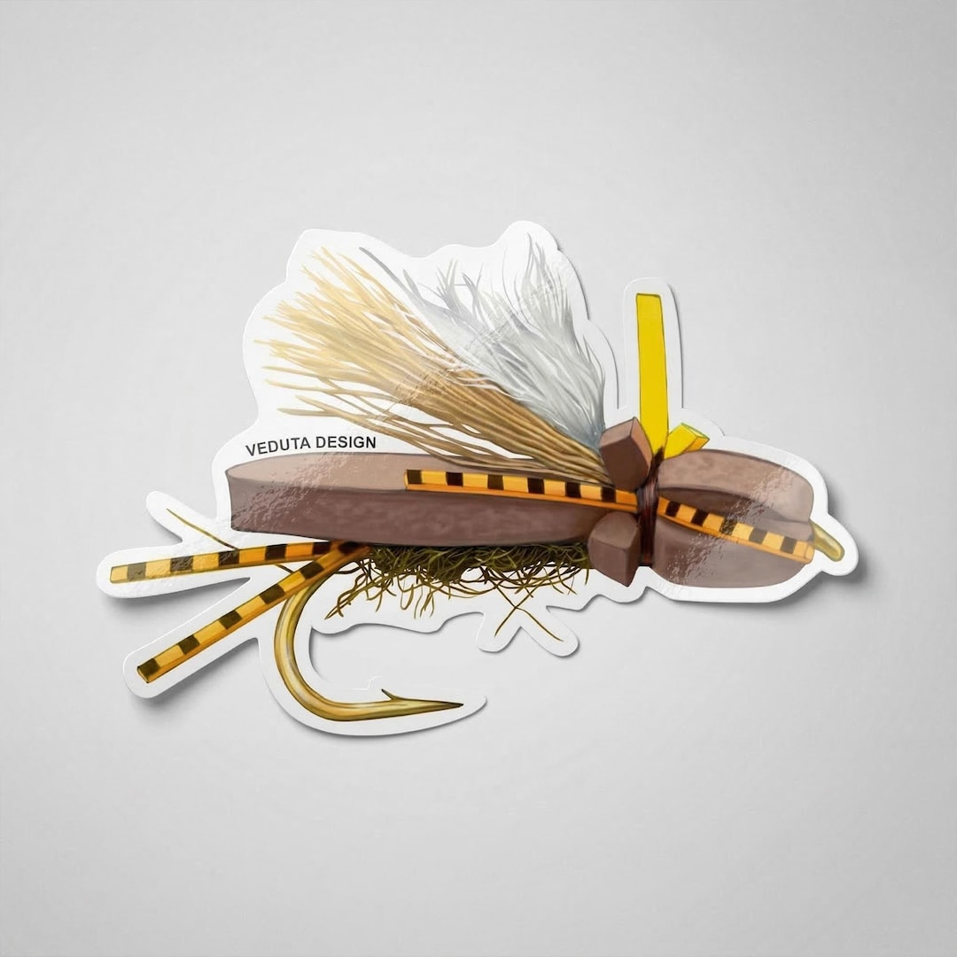 Stoneflopper Fly Sticker – Trout Vinyl Decal Fishing Gift - Etsy
