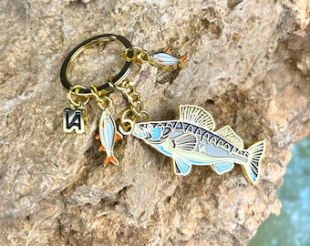 Walleye Metal Fishing Keychain - Etsy
