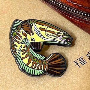 Snakehead fish Enamel Pin – Unique Fisherman gift