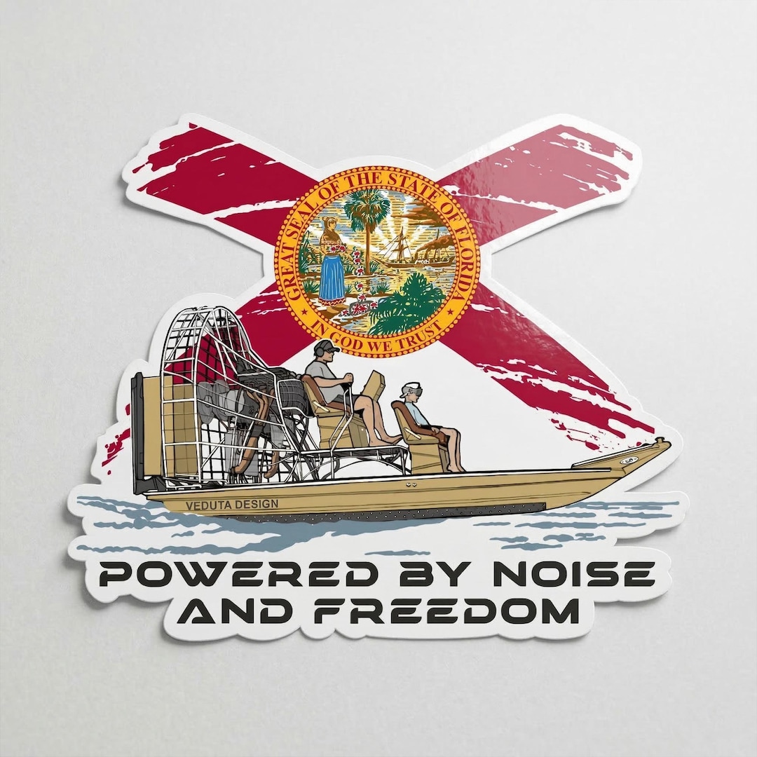 Florida Airboat Sticker 4 and 8 Inch Everglades Airboat Decal - Etsy