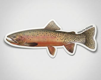 Westslope Cutthroat Trout Sticker – Realistic Vinyl Decal 4 and 8 Inch – Fly Fishing Gift