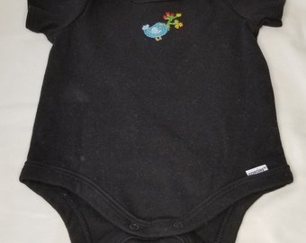 Infant Hand Embroidered 3-6 mo Short sleeve onesies 5 Different designs!! you pick! One of a kind baby Gift!!