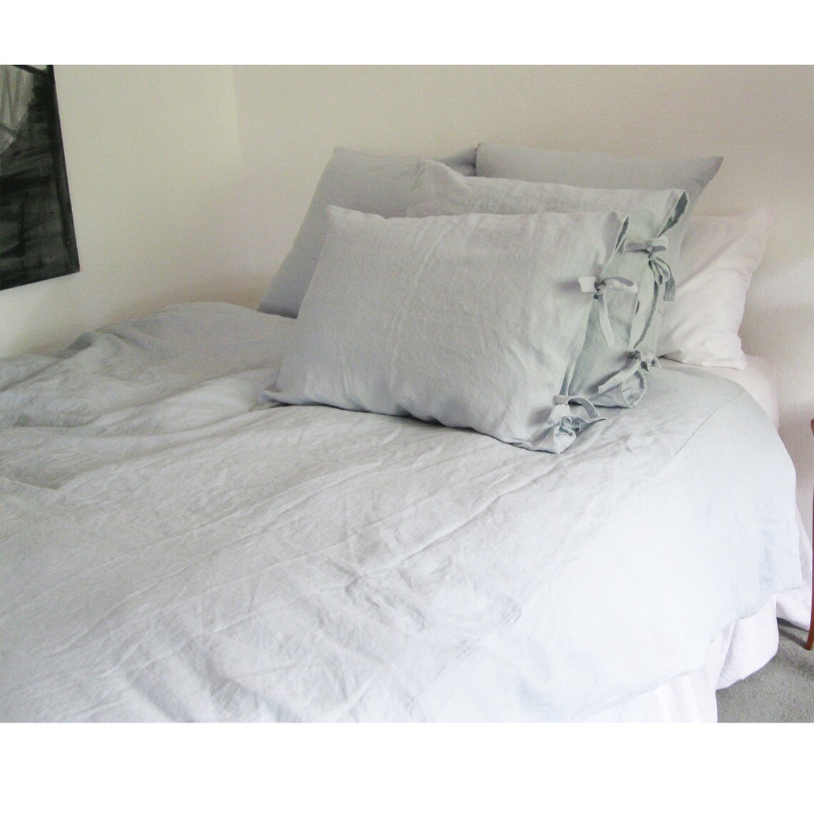 Light Blue Linen Bedding Pure Linen Linen Duvet Cover Blue Etsy