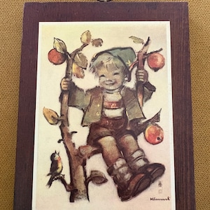 Vintage Hummel print on wood
