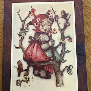 Vintage Hummel print on wood
