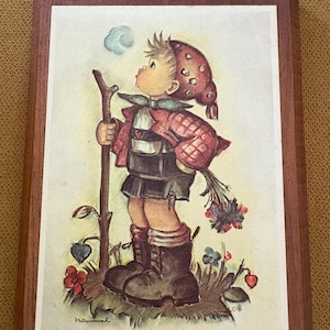 Vintage Hummel print on wood