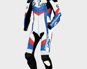 Mono de motociclismo BMW Stealth Blue: piel de vacuno con homologación CE