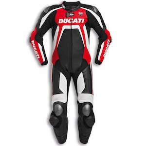Ducati Corse C6 Leather Motorcycle Racing Suit: CE Approved
