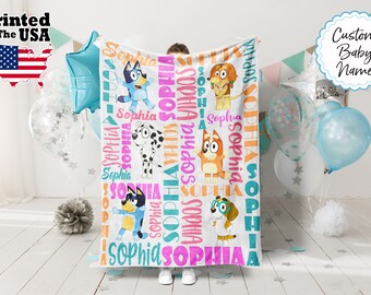 Personalized Cartoon Blanket, Cartoon Blanket, Custom Blanket, Baby Blanket, Birthday Gifts, Custom Name Blanket, Monogram blanket