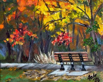 Fall Nature Preserve Painting  - 9x12in Plein Air Landscape Oil Painting