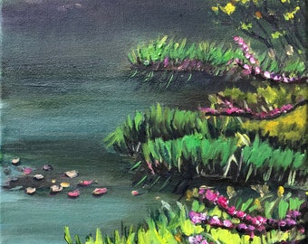 Original Plein Air Painting Pond  - 11x14" Landscape Painting