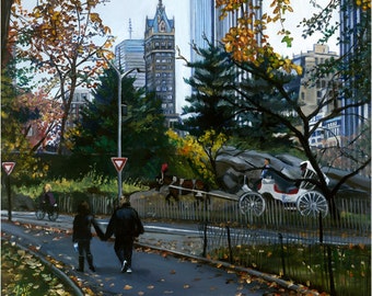 NYC Central Park Oil Painting - 10x12in New York Art Print