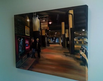 Chicago Restaurant schilderij - de oorspronkelijke olie 24 x 18 uitverkoop