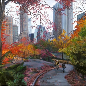 NYC Central Park Oil Painting 15x12in Giclee Print image 1