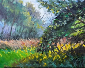 Plein Air Landscape Original Oil Painting - 12x9in Impressionism