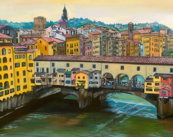 Florence Oil Painting - 18x12in Giclee Print