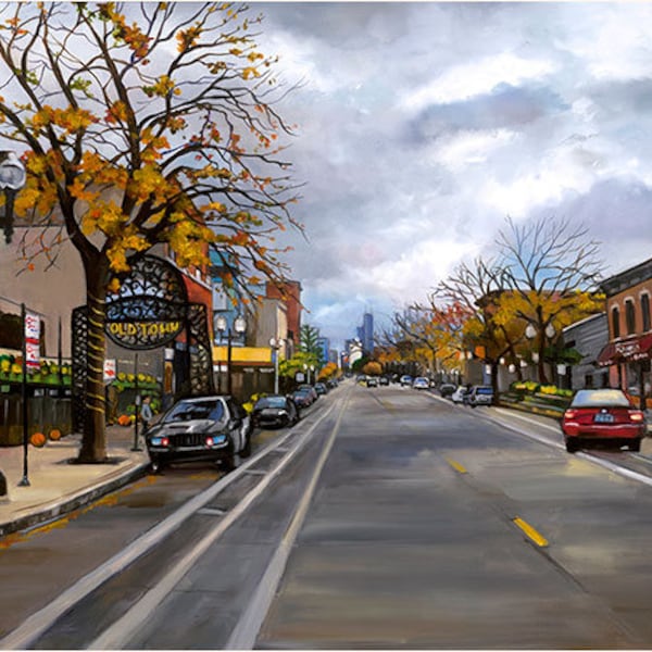 Old Town Painting Etsy