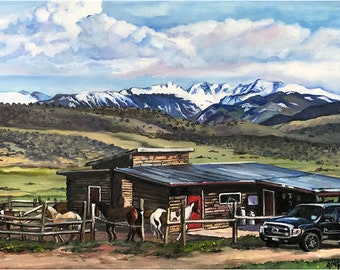 Original Colorado Ranch Oil Painting - 24 x 18