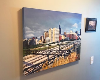 Chicago South Loop Original Oil Painting - 30x24