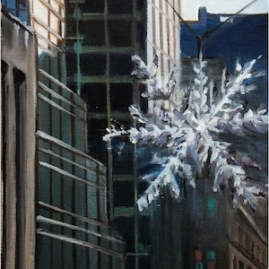 NYC Holiday Oil Painting 6x8in, 5th Ave image 1