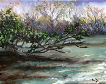 Impresionismo original de Plein Air - Pintura de paisaje del Medio Oeste de 14x11 pulgadas