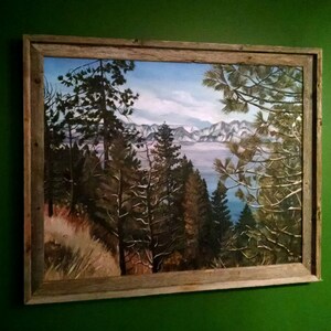 Lake Tahoe California Landscape Painting 28x22in On Sale image 4