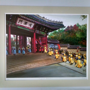 Seoul Painting of Palace Procession 18x14in Giclee Print image 2