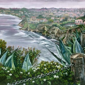 California Seascape Painting - 20x15in Giclee Print