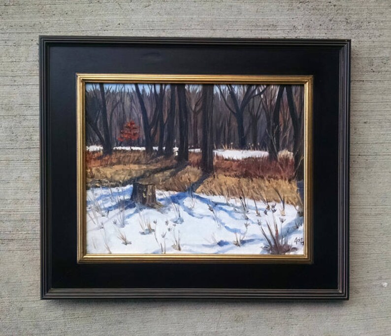 Last Snow Original Landscape Oil Painting 18x14in Plein Air Painting by Chicago Plein Air Artist image 4