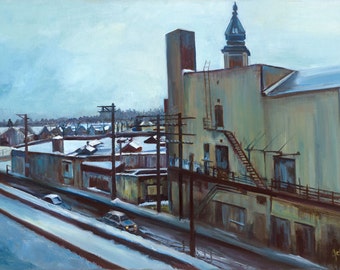 Chicago Blue Period Oil Painting - 18x14 Giclee Print