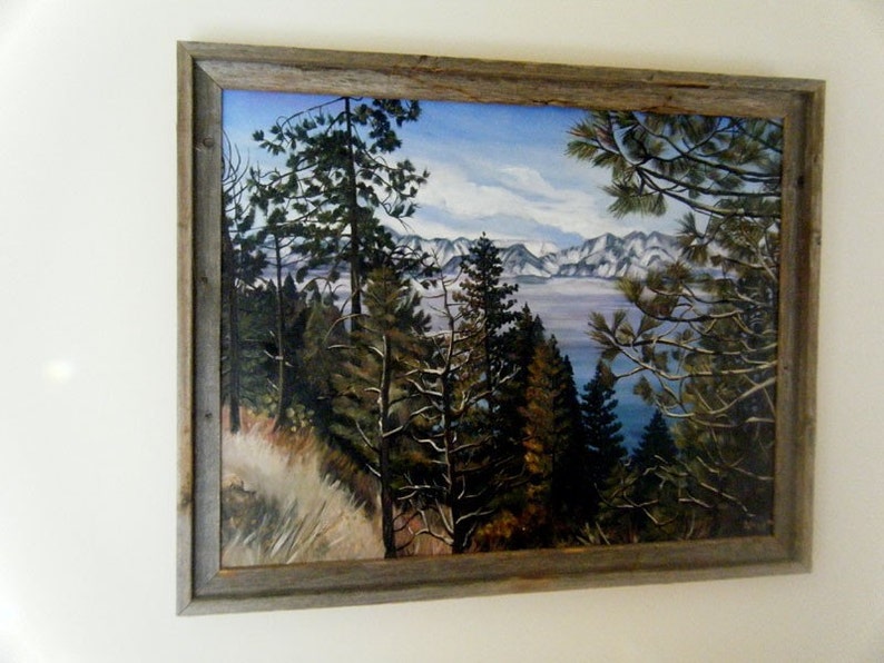 Lake Tahoe California Landscape Painting 28x22in On Sale image 3
