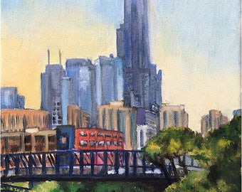 Chicago Plein Air Painting of North Side - 9x12in Original Oil Painting