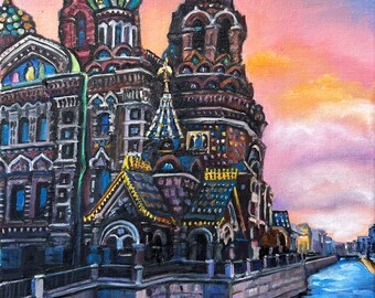 Russian Church - 12x16in Original Oil Painting