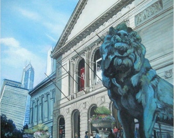 Chicago Art Institute Oil Painting - 12x10in Giclee Print