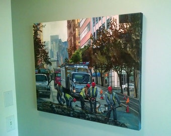 Industrial NYC Original Oil Painting - 30x24