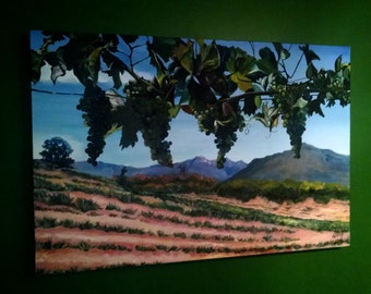 Napa Valley Grapes - 36x24in Original Oil Painting