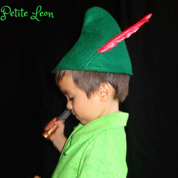 READY to Ship Peter Pan Hat or Zelda, Elf October Fest Tyrolean Alpine Hat with Feather Costume Cosplay Sml,Med,Lrge