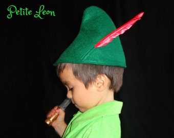 READY to Ship Peter Pan Hat or Zelda, Elf October Fest Tyrolean Alpine Hat with Feather Costume Cosplay Sml,Med,Lrge