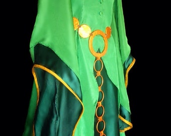 Queen Elinor Costume Cosplay Green Scottish Medieval dress Middle Ages