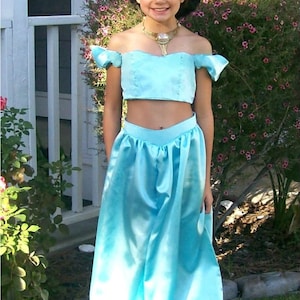 Princess Jasmine Costume Cosplay Genie Arabian Aladdin Style ADULT & Child sizes image 1