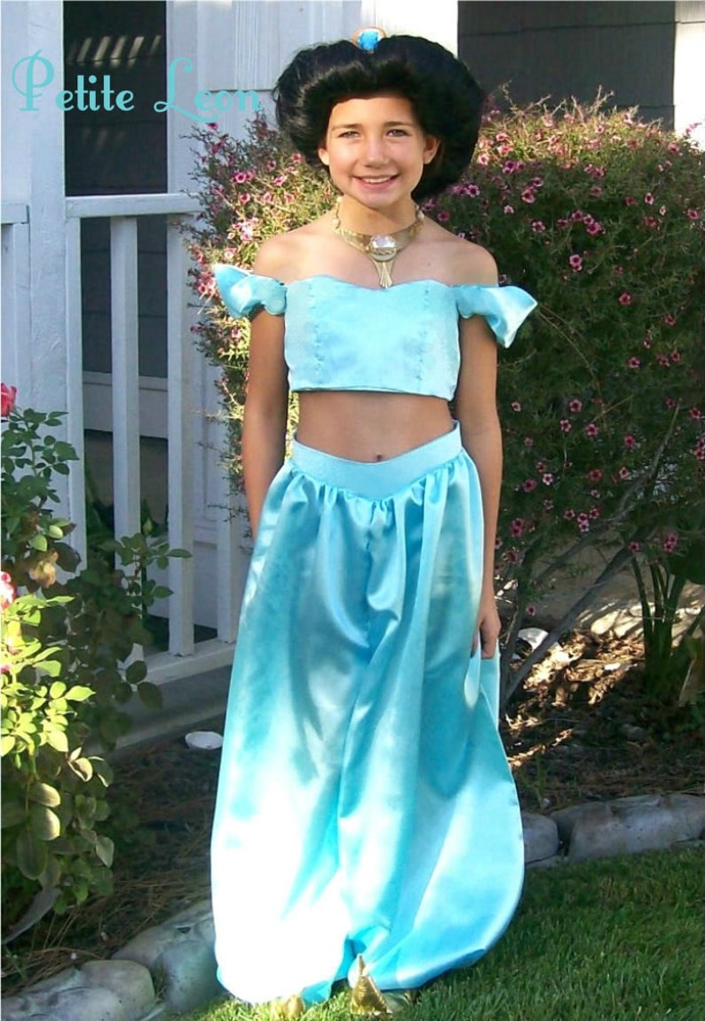 Princess Jasmine Costume Cosplay Genie Arabian Aladdin Style ADULT & Child sizes image 1