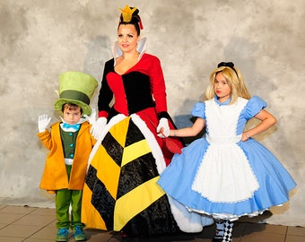 Alice Costume Cosplay Blue Wonderland Pinafore Dress Circle Adult & Child sizes