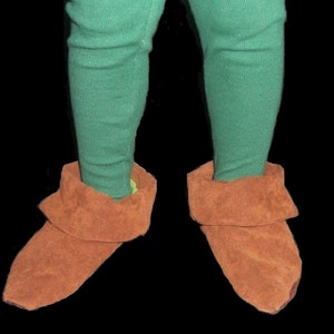 Peter Pan Costume Faux Suede Shoes Or Elf Robin Hood Peasent Style Costume Shoes Custom Made For any Child Size image 1