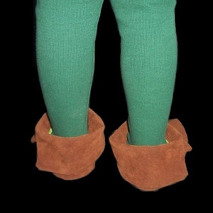 Peter Pan Costume Faux Suede Shoes Or Elf Robin Hood Peasent Style Costume Shoes Custom Made For any Child Size image 2