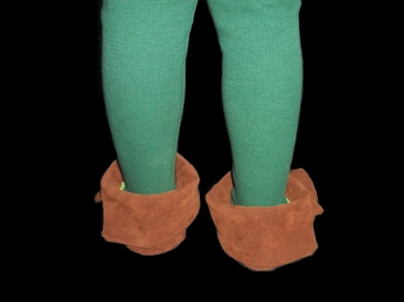 Peter Pan Costume Faux Suede Shoes Or Elf Robin Hood Peasent Style Costume Shoes Custom Made For any Child Size image 2