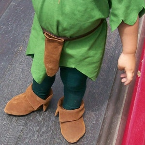 Peter Pan Costume Faux Suede Shoes Or Elf Robin Hood Peasent Style Costume Shoes Custom Made For any Child Size image 3