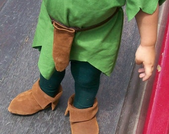 Peter Pan Costume Faux Suede Shoes Or Elf Robin Hood Peasent Style Costume Shoes Custom Made For any Child Size